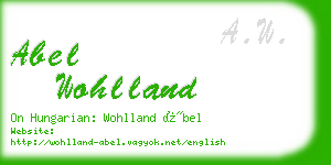 abel wohlland business card